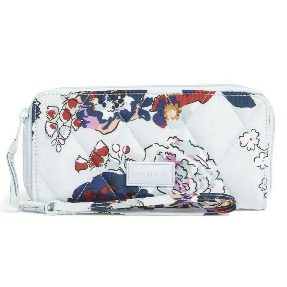 Vera Bradley EXUBERANT FLORAL Ultralight RFID Accordion Wristlet NWT $85
